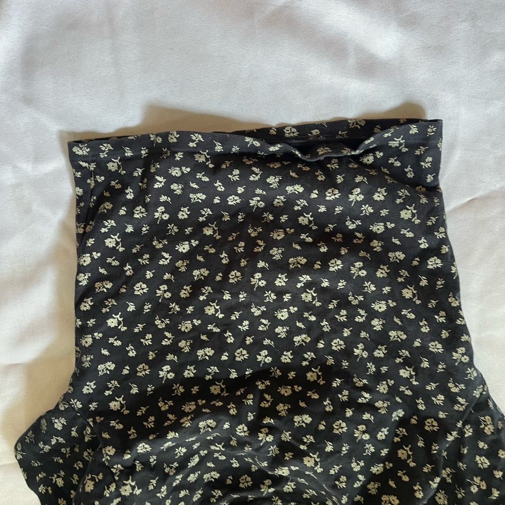 Floral Black and White Top